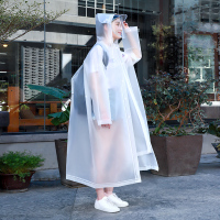 雨衣长款全身防暴雨新款电动车电瓶车透明骑行成人单人雨披男女款 白色常规款[双帽檐+超长遮脚+拉链] M