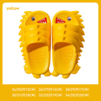 儿童拖鞋夏季室内居家防滑可爱鲨鱼动物立体拼色厚底男女童凉拖 黄色 恐龙 内长15cm 适20-21码