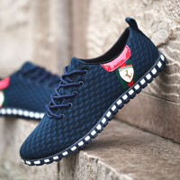 夏季网鞋男单层透气懒人潮鞋子防臭软底夏天网面休闲鞋老北京布鞋 深海蓝 w1501(m1) 39 脚胖请加大一码