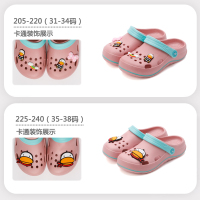 牧童儿童洞洞鞋夏可爱卡通女童沙滩鞋宝宝拖鞋防滑软底男童凉拖鞋 豆沙红 底标205[31码]/鞋内长19.8cm