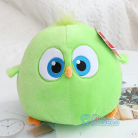 Aoger正版愤怒的小鸟2公仔毛绒玩具电影同款鸟儿玩偶娃娃生日礼物 绿色文仔小鸟公仔 新款小鸟10厘米挂件