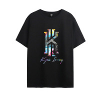 2021春夏新款欧文短袖T恤篮网男城市款青少年篮球德鲁大叔衣服棉 欧文K标志-黑 S