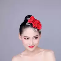 特价民族现代舞蹈头花闪亮片头饰拉丁舞开场舞台表演出广场舞 红色