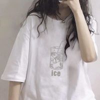 白色t恤短袖女ins潮夏季韩版宽松百搭显瘦半袖学生情侣体恤上衣服 可乐 S