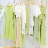 品牌折扣商场专柜撤柜中长款夏季短袖显瘦小个子公主裙连衣裙中裙 直播色 49.9