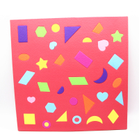 幼儿园墙面游戏益智儿童智力桌面泡沫玩具防撞积木配对区域拼图 几何款-红色