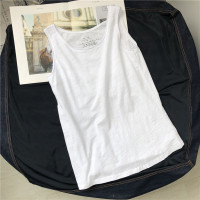 Jss 回馈竹节棉工字背心女夏韩版水洗ulzzang宽松打底无袖吊带t恤 白色 均码