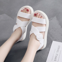 透明水晶果冻凉鞋女2021夏季新款平底中学生塑料防滑防水沙滩鞋 白色偏小,建议选大一码 36