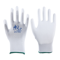 星宇劳保pu手套丁腈518尼龙轻薄耐磨透气防滑防护工作新品 12副星宇PU508白纱白胶 S