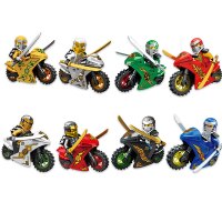 2021年新品益智力幻影忍者人仔小人偶男孩乐高积木拼装玩具摩托车 炫酷8忍者+8摩托+武器(袋装)