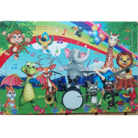 200片木制拼图儿童益智拼图玩具宝宝创意拼图拼板框式拼图 乳白色