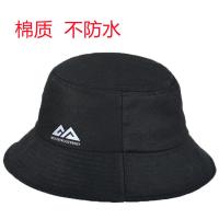 防水帽子女防雨防飞沫骑行折叠透气儿童遮阳帽男渔夫帽钓鱼帽 黑色1 M（56-58cm）