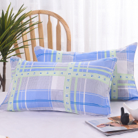 学生单人枕头一只装枕芯送枕套宿舍新品卡通可爱成人男女孩青少年 40*60蓝色方格[1枕芯+1枕套]