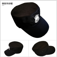 新式保安帽夏季透气男款保安帽子夏天通用可调节黑色鸭舌作训练帽 黑色保安作训帽 M(56-58cm)
