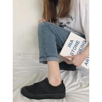 南在南方女鞋2021新款百搭帆布鞋女复古港味学生鞋一脚蹬懒人鞋潮 米白色 35