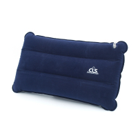 户外充气枕方形加厚休闲露营睡袋枕午休旅游植绒护颈枕头飞机靠垫 藏青色