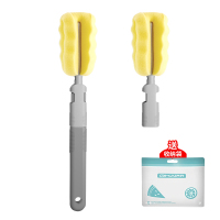 奶瓶刷海绵替换头清洗刷子洗奶瓶刷套装涮子新生婴儿用杯刷奶嘴刷 海绵清洁刷1支+替换头1只(送收纳袋)