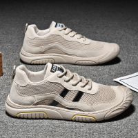 2021年新款夏季网面透气凉鞋防滑防臭软底登山鞋休闲旅游鞋网鞋男 米色 39 标准运动码数