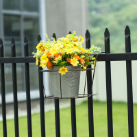 铁艺园艺吊兰绿萝多肉阳台栏杆悬挂花盆架室内客厅壁挂花架子 黑色[3件套装]