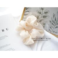 韩国发饰ins复古微闪珠光绢纱大肠圈CHIC浪漫发圈发绳OL头饰 奶白 微珠光款