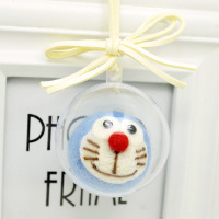 羊毛毡戳戳乐diy玩偶卡通动物情侣成人礼物新手材料包送工具 PVC球多啦A梦(材料包)