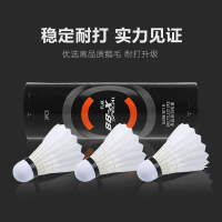 战舰耐打羽毛球6只 室内室外体育比赛训练用球鹅毛羽毛球12只 3只装2筒(共6只)