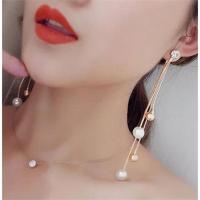 925耳环韩版水钻耳坠气质新娘水晶长款流苏耳环耳钉女 多珠金(925银防过敏)