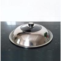 苏泊尔通用炒锅盖不锈钢组合玻璃耐摔可立加厚30 32 34 36cm 34cm不锈钢盖圆把手