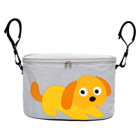 儿童推车配件挂钩收纳袋挂篮置物袋推车挂包袋外出行婴儿车遛娃包 加盖黄色小狗