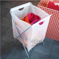 加尔 带架洗衣用袋折叠脏衣篮收纳筐白色 国内宜家代购 70公升(41x43x64cm)白色