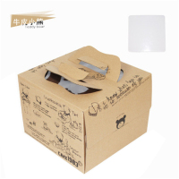 6寸8寸10寸欧式烫金生日蛋糕盒子手提奶油慕斯西点包装盒10个 6寸牛皮瓦楞底 以图为准