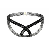 无畏船长男士双丁裤 镂空性感 低腰贴身 激凸吊环 无痕T裤 黑底白字 S 腰围2尺---2尺2