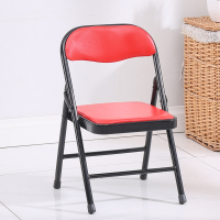 新品折叠椅儿童椅子小学生家用学习靠背椅小孩书桌椅宝宝凳子 儿童款黑腿红色皮革(座高28cm)