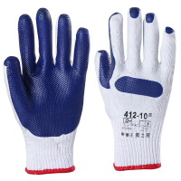 12双狼行记胶片手套耐磨建筑工地搬砖劳保防护防滑扎钢筋 正品邦之星深蓝胶片（12双） XL