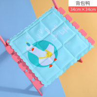 汽车坐垫夏季凉垫免注水透气办公室降温冰垫学生教室卡通儿童椅垫 柠檬黄 背包鸭