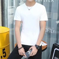 9.9九块九男装衣服修身潮流韩版T恤短袖9块清仓10元-20元 白色 纯色短袖 S 两件优先发货