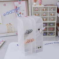 ins透明抽屉式九宫格桌面收纳盒学生置物架胶带小盒子少女首饰盒 两个斜插笔筒小号