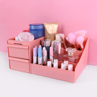 ins塑料收纳盒桌面多功能抽屉式学生宿舍家用大容量置物架小盒子 粉色