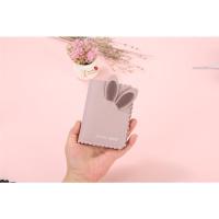 新款韩版钱包女学生短款可爱小清新小巧便携多卡位零钱包卡包ins 兔耳朵浅紫色