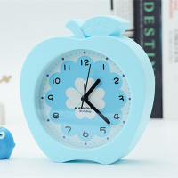 儿童房间苹果闹钟卧室床头简约创意座钟学生小台钟起床钟宿舍桌面 1810苹果闹钟/蓝色