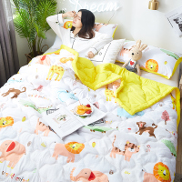 沃尔梦空调被夏凉被双人夏天薄被子春秋被芯夏季单人学生儿童夏被 动物园 80*100cm 儿童午休被