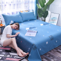 水洗棉床单单件学生宿舍单人ins风双人床被单1.5m床冰丝夏天薄款 爱生活 90cmx230cm