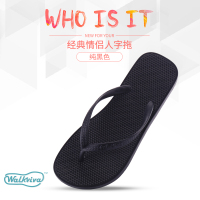 女人字拖夏季新款经典情侣沙滩鞋休闲防滑凉夹脚学生女凉拖低跟鞋 纯黑色（女款） 36码（偏小一码）