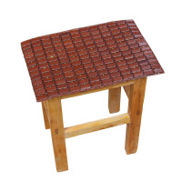 塑料凳凉席坐垫夏季正方形学生椅垫加厚电子服装厂竹垫长板凳凉垫 无海绵碳化牛筋边35*24cm 无卡扣 其他规格