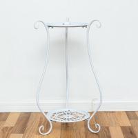 铁艺花架多层阳台落地绿萝吊兰多肉花盆架欧式室内客厅花架子特价 花瓶平盘白色(60cm)