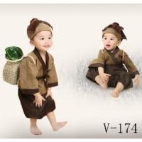 男宝宝一周岁拍照服装出租照相服装道具6-9-12个月儿童摄影衣服装 锄禾日当午 (6-12个月)