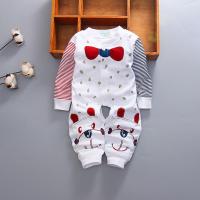 婴儿连体衣睡衣春秋冬加厚保暖哈衣男女0-1岁宝宝秋装爬服法莱绒3 酒红色 BMJ红色领结 59cm