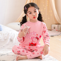 儿童保暖内衣套装三层加厚 棉男女童秋衣秋裤夹棉秋冬款3-5-7-9岁 (三层棉.娃)粉色猪 100号参考身高90-100