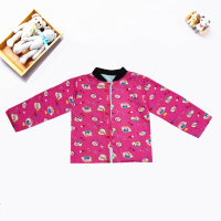 宝宝棉袄片婴幼儿手工棉袄半成品男女棉袄棉裤半成品背带开档蓝色 小猪佩奇暗扣袄片 身高66cm(6个月左右)