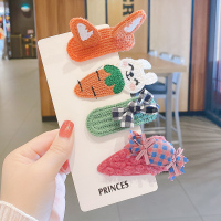 儿童毛线动物发夹可爱女宝宝发卡头饰韩国碎发夹子侧边夹bb夹发饰 狐狸糖果